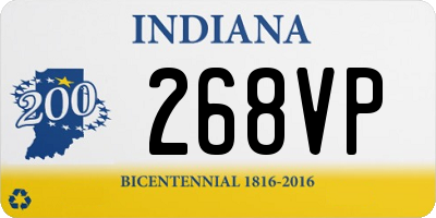 IN license plate 268VP