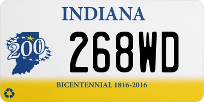 IN license plate 268WD