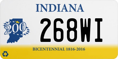 IN license plate 268WI