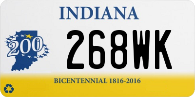 IN license plate 268WK