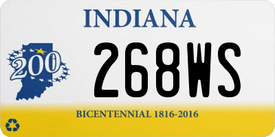 IN license plate 268WS
