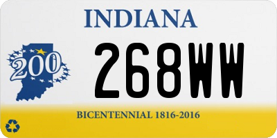 IN license plate 268WW