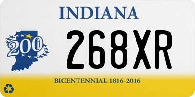 IN license plate 268XR