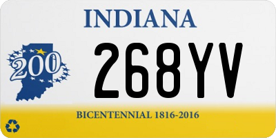 IN license plate 268YV