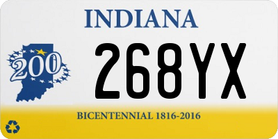 IN license plate 268YX