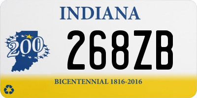 IN license plate 268ZB