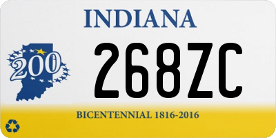 IN license plate 268ZC