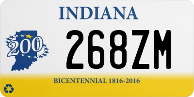 IN license plate 268ZM