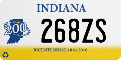 IN license plate 268ZS