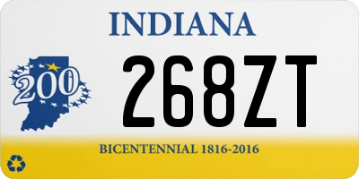 IN license plate 268ZT