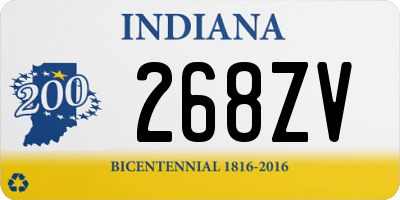 IN license plate 268ZV