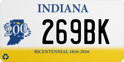 IN license plate 269BK