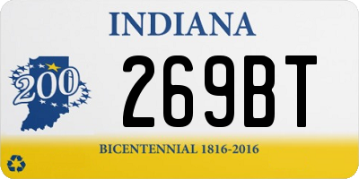 IN license plate 269BT