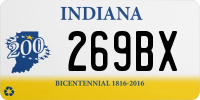 IN license plate 269BX