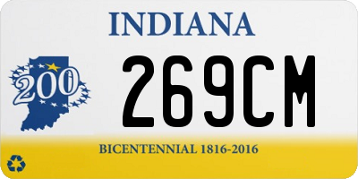 IN license plate 269CM