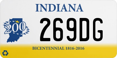 IN license plate 269DG