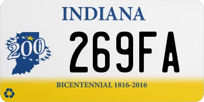 IN license plate 269FA