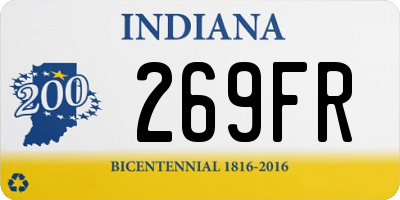 IN license plate 269FR