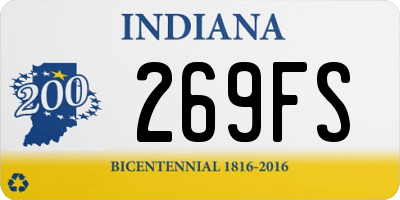 IN license plate 269FS