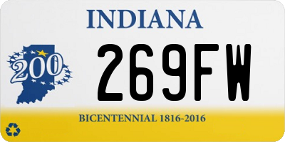 IN license plate 269FW