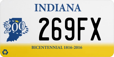 IN license plate 269FX