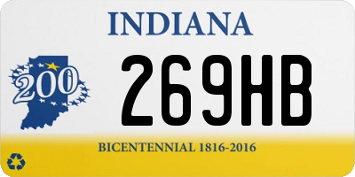 IN license plate 269HB