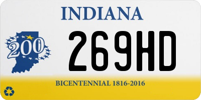 IN license plate 269HD