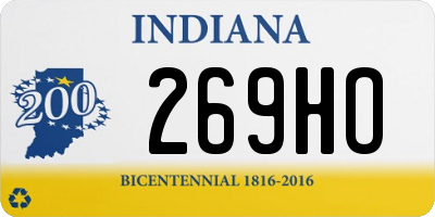 IN license plate 269HO