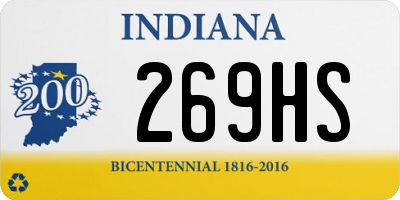 IN license plate 269HS