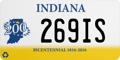 IN license plate 269IS