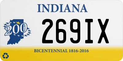 IN license plate 269IX