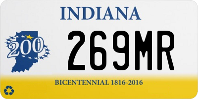 IN license plate 269MR