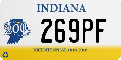 IN license plate 269PF