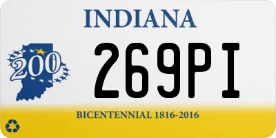 IN license plate 269PI