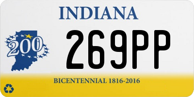 IN license plate 269PP