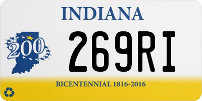 IN license plate 269RI