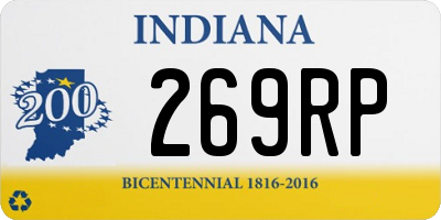 IN license plate 269RP