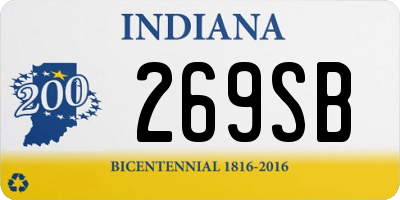 IN license plate 269SB