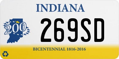 IN license plate 269SD