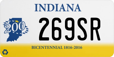 IN license plate 269SR