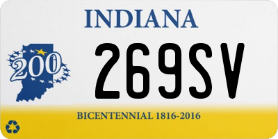 IN license plate 269SV