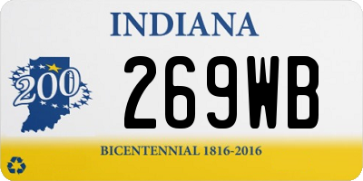 IN license plate 269WB