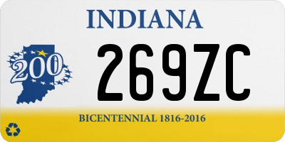 IN license plate 269ZC