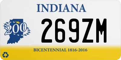 IN license plate 269ZM