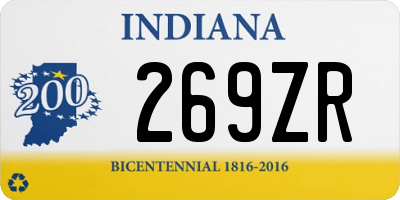 IN license plate 269ZR