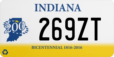 IN license plate 269ZT