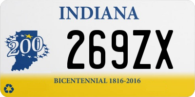 IN license plate 269ZX