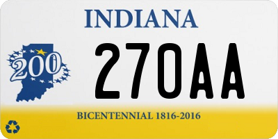 IN license plate 270AA