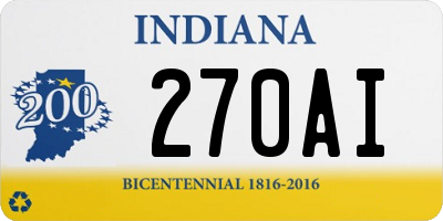 IN license plate 270AI