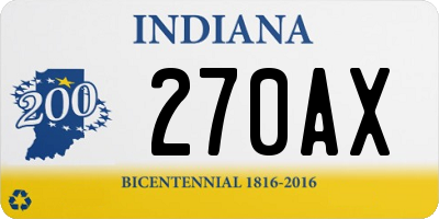 IN license plate 270AX